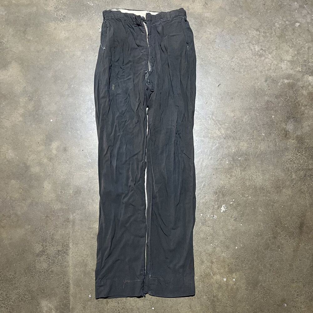 Vintage 50s Black Gabardine/Rayon Conmar Pants 26x29